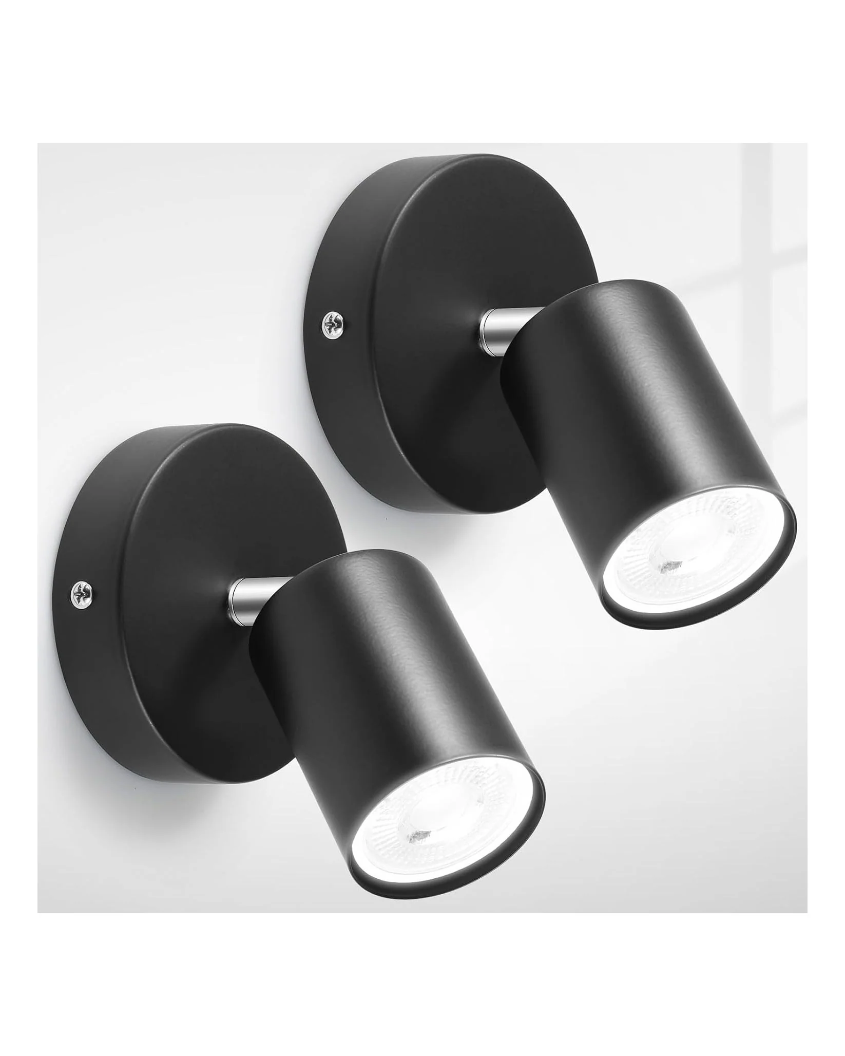 ZISHATUO LED Ceiling Spotlight Rotatable 2 Pack Black