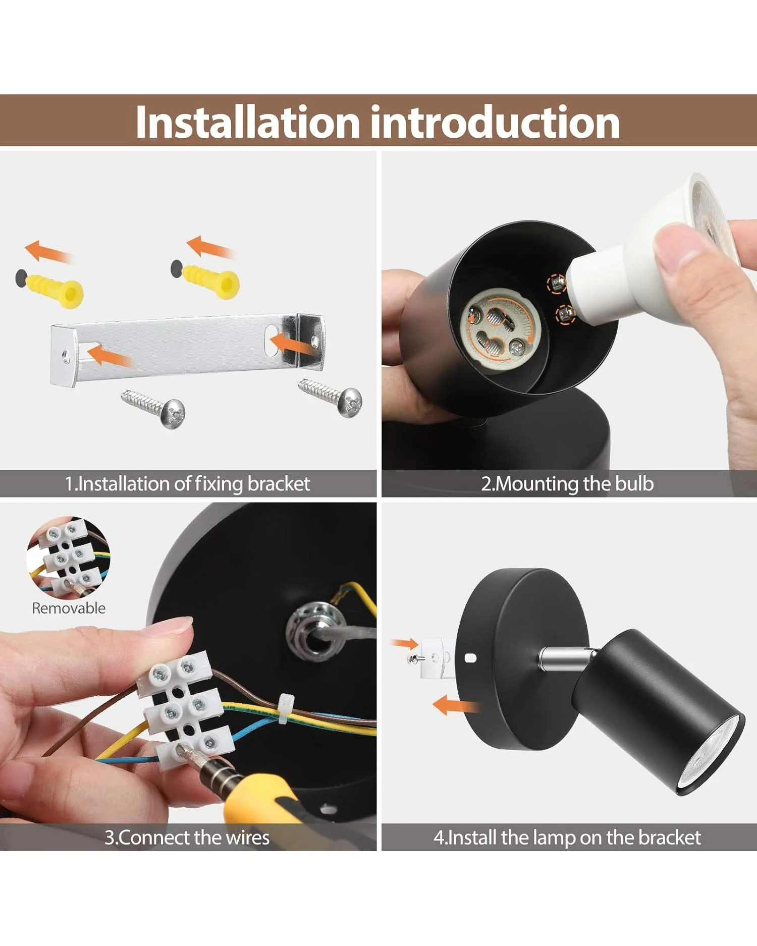 ZISHATUO LED Ceiling Spotlight Rotatable 2 Pack Black - Image 5